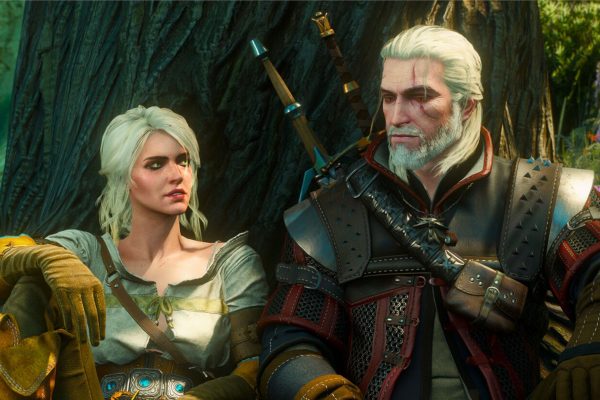 In The Witcher 3, Geralt and Ciri sit together beneath a tree and converse