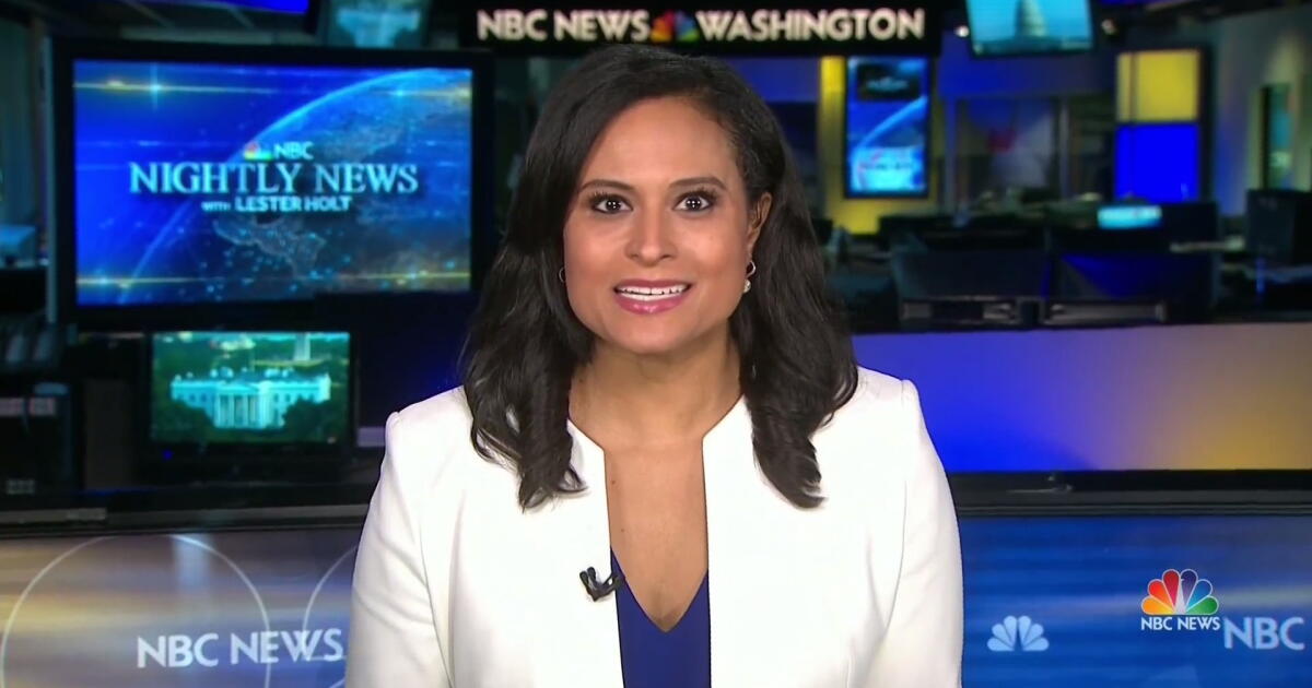 kristen welker on the nightly news set