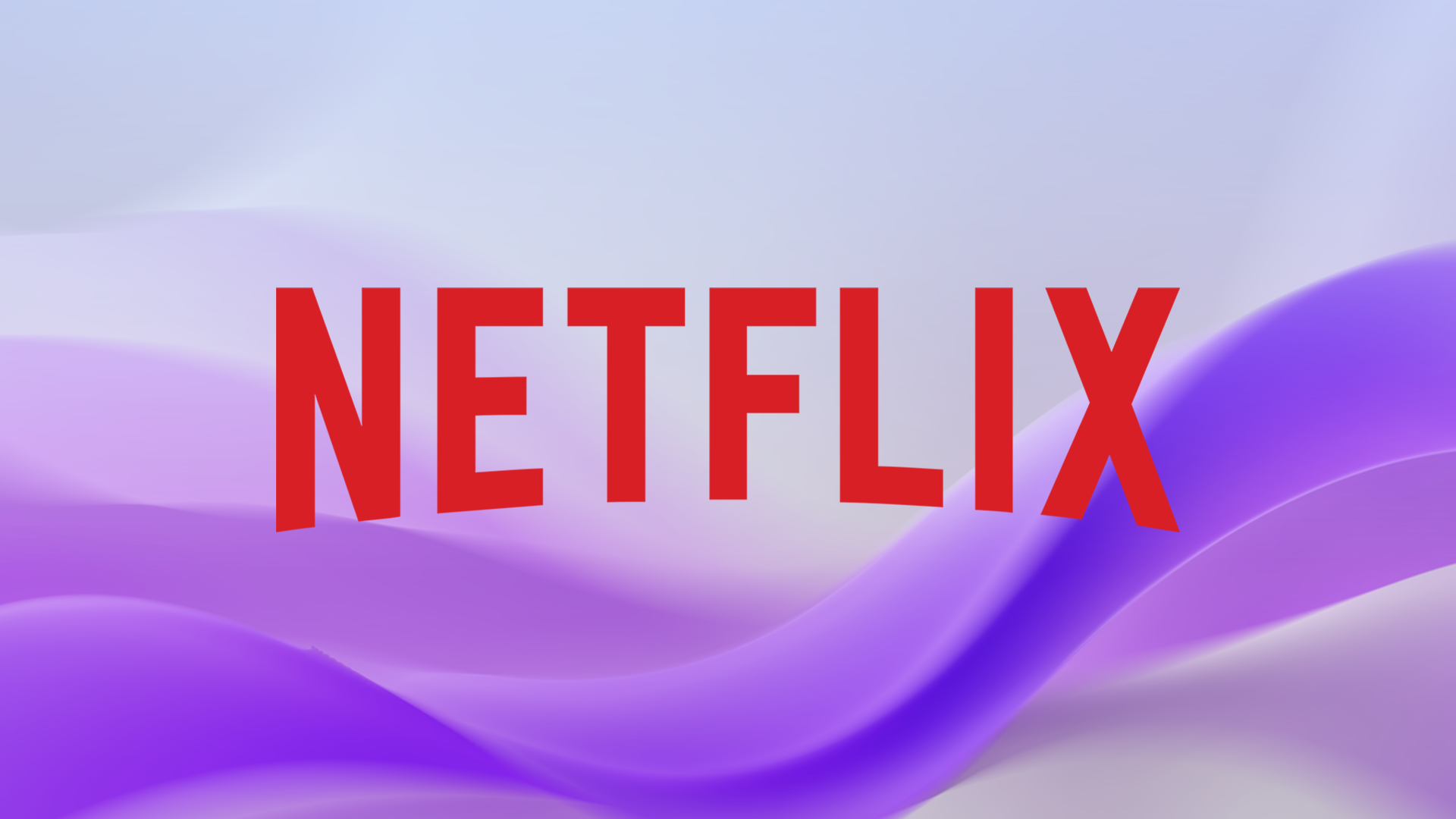 netflix logo over purple abstract waves