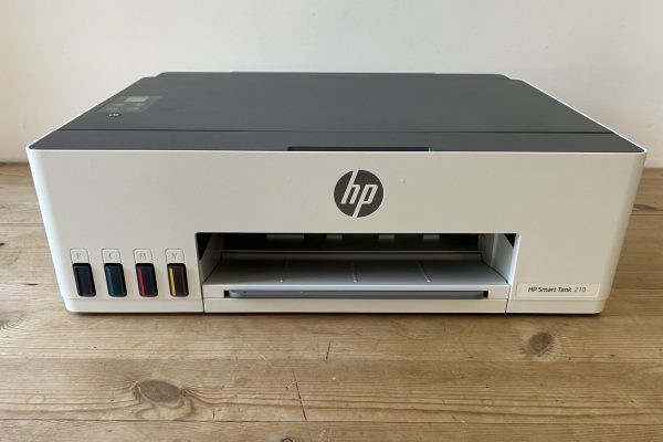 Testing out the HP Smart 210 printer in a home office