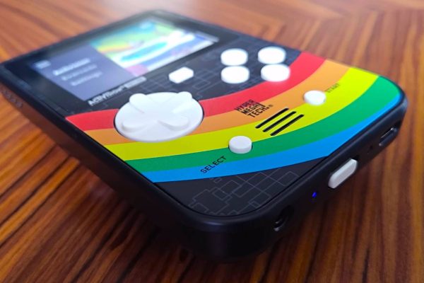 Super Pocket Activision Edition at an angle on woodgrain table.
