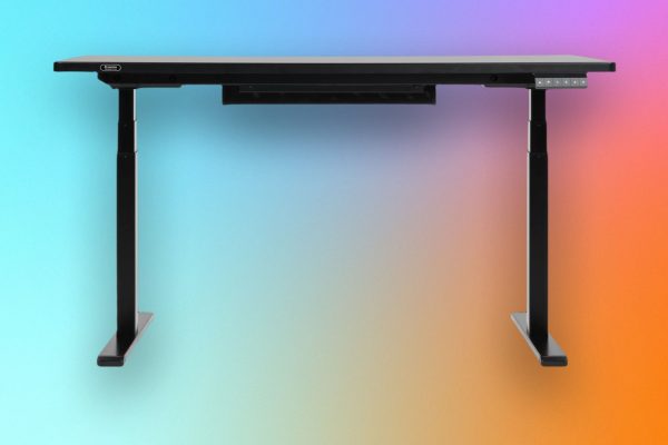 the front of the boulies magvida standing gaming desk