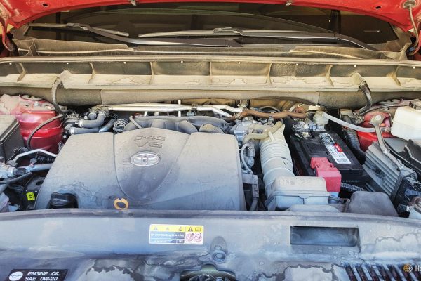 a car engine opened