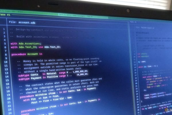 a close up photo of a terminal window that displays ada and perl code 1