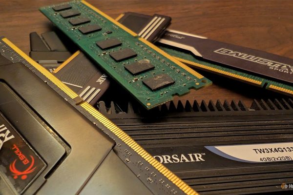 a stack of older ram on a table