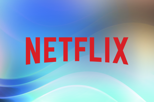 netflix logo on a soft abstract blue and cyan gradient background