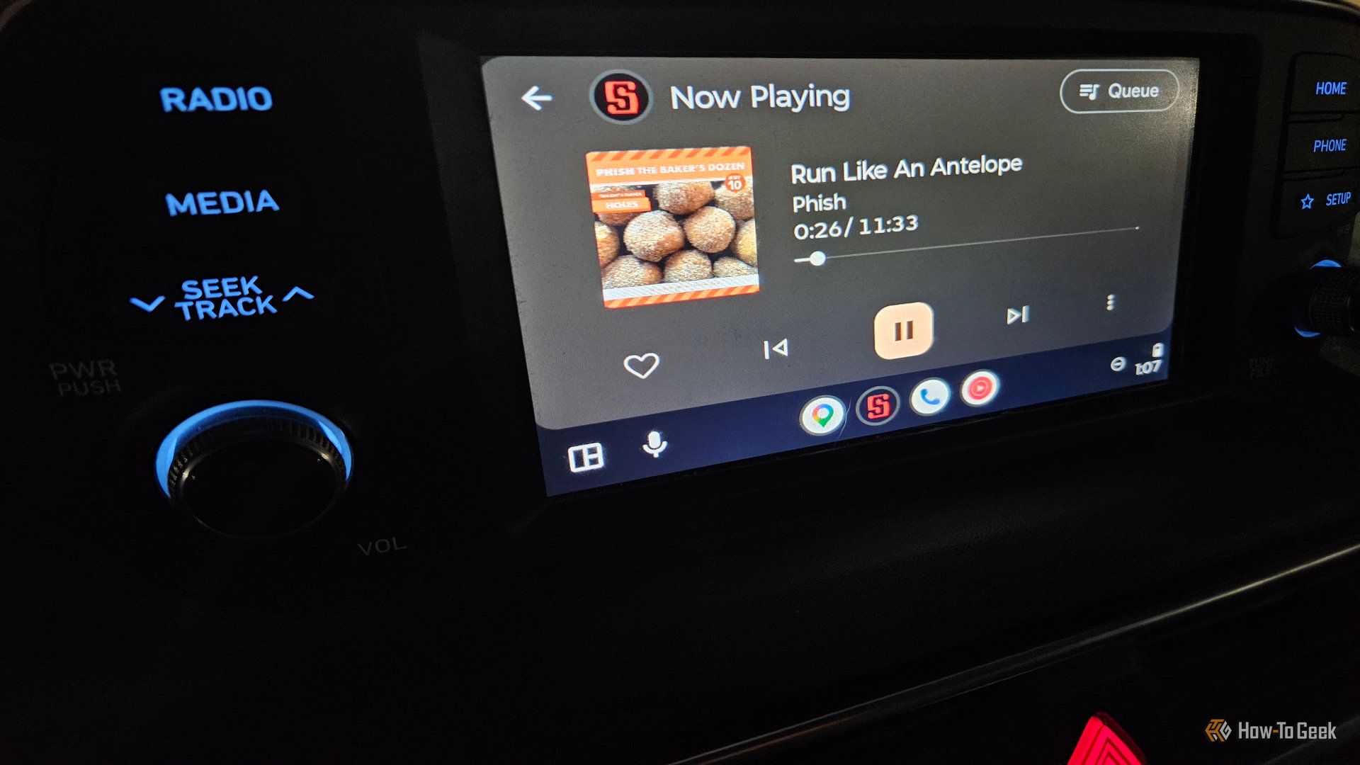 playing music in the android auto head unit via android auto wireless