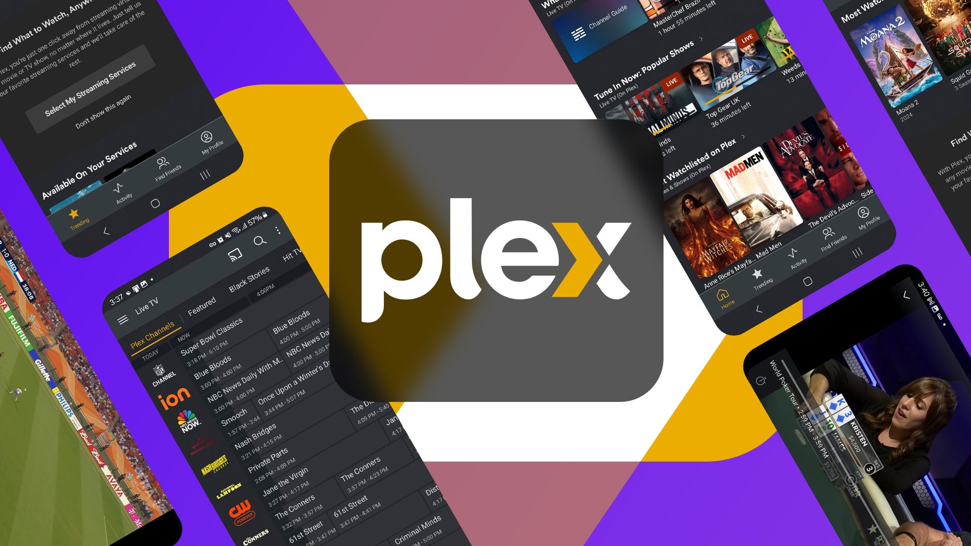 plex logo with some screenshots beside it