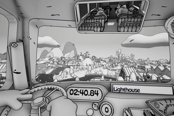 Double Fine's first game post-Xbox split is a goofy bus driving sim all about slapping passengers who don't follow the rules and doing a good job