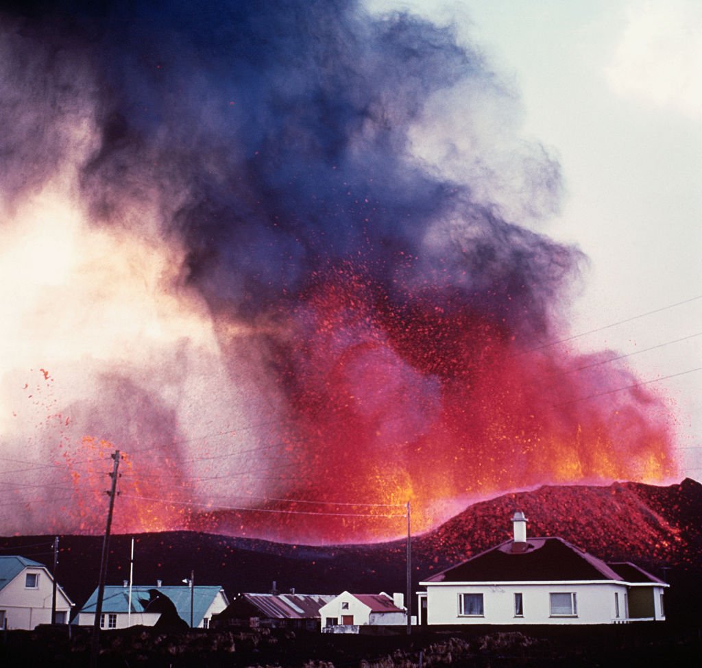 volcano eruption Iceland 1973