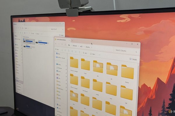 windows 11 pc showing file explore with access to linux partition file system