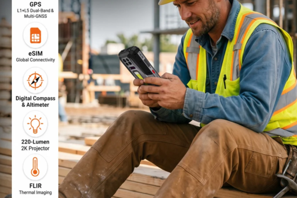 8849 TANK 5 Pro rugged smartphone with a projector that also doubles as a flashlight and a laser rangefinder